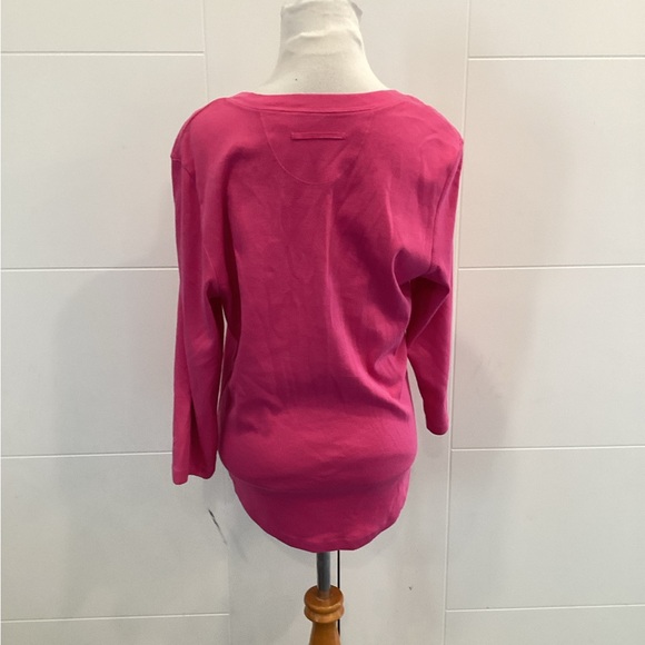 NWT GAP Chic V-Neck Long Sleeve Top in Vibrant Pink - Picture 12 of 14